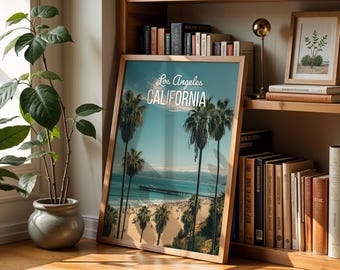 Los Angeles Sunset Cityscape Print: Vibrant California Wall Art (Digital Download)