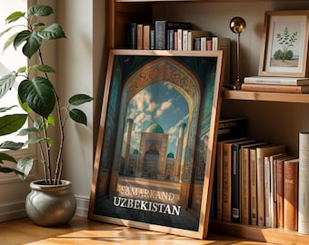 Samarkand Uzbekistan Print: Registan Square Cityscape Wall Art (Digital Download