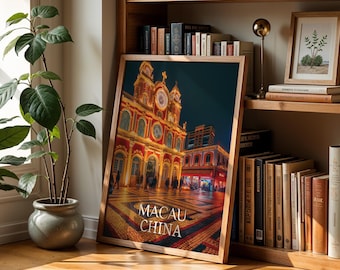 Macau China Ruins Print: Vibrant Cityscape Wall Art (Digital Download)