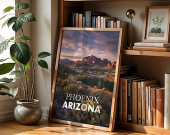 Phoenix Arizona Camelback Mountain Print: Desert Landscape Wall Art (Digital Download)