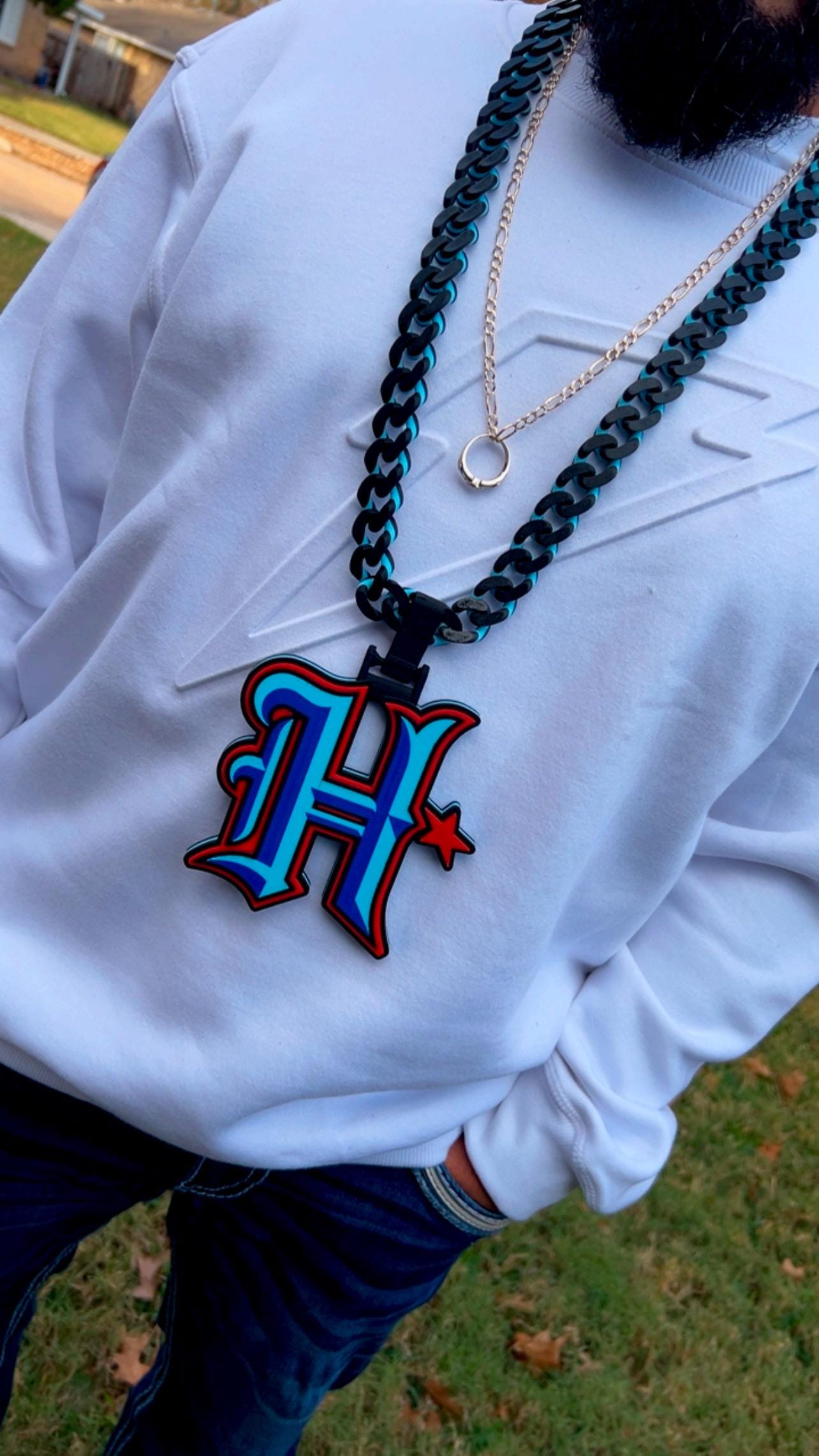 3D Printed Texans Necklace - Etsy