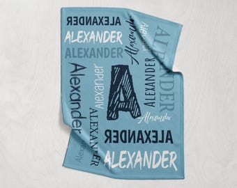 Custom Name Blanket, Personalized Name Blanket, Monogrammed Blankets, Stylish Name Blanket, Gift for Kids, Personalized Gift, Custom Gift