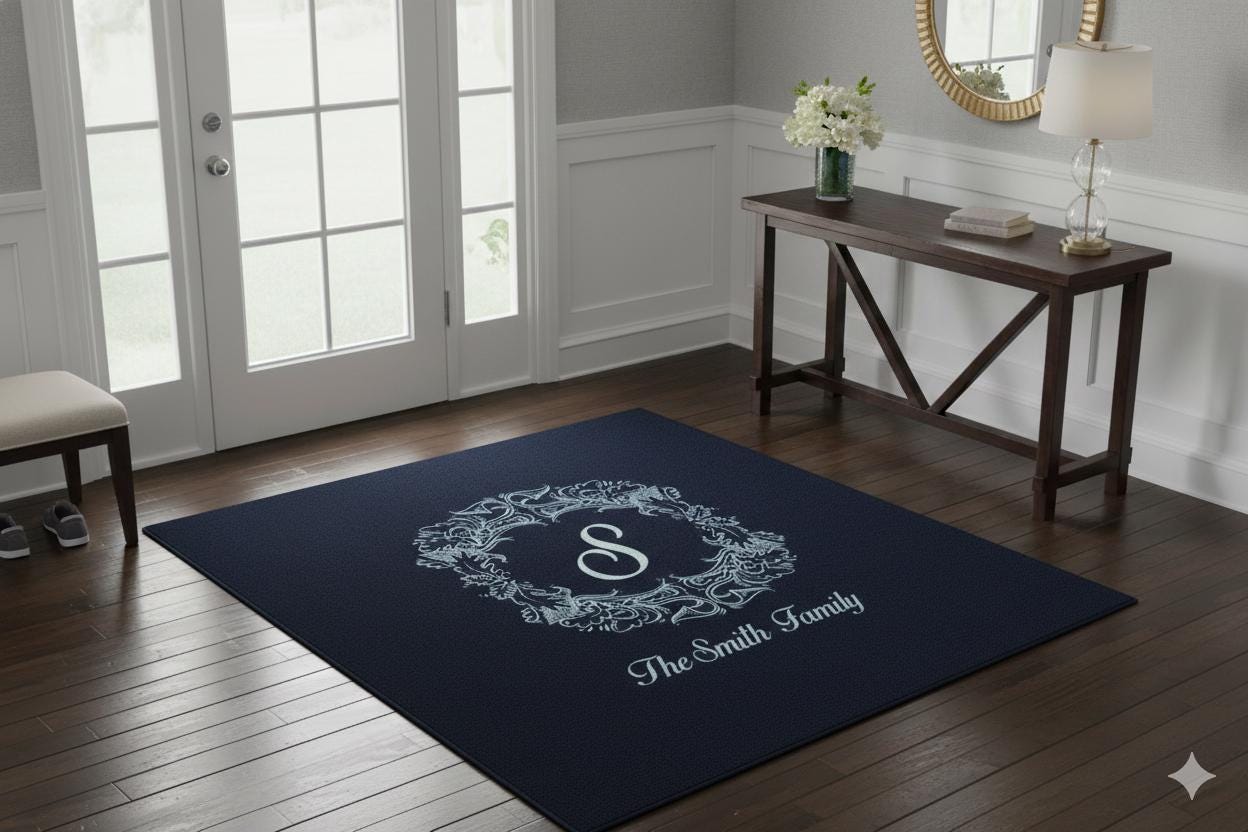 Custom Imprinted Rugs Personalized Family Name Rug, Custom Door Dornier Rug, Personalized Rug ...
