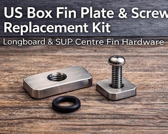 US Box Fin Plate, Screw Replacement Kit | Longboard & SUP Centre Fin Hardware