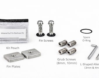 Universal Surf Fin Hardware Survival Kit | US Box, FCS , Futures | Replacement Fin Screws & Plates