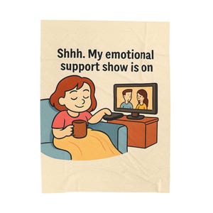 Cozy Velveteen Plush Blanket for TV Lovers, Emotional Support Show, Snuggle Up Gift, Cute Throw for Home, Perfect for Relaxation