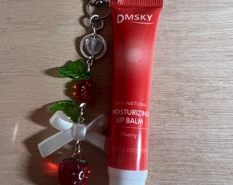 100% Natural Moisturizing Lip Balm Keychain  With Charm Choose A Flavor