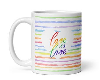 Love Is Love Mug | Pride Rainbow Coffee Cup | LGBTQ+ Gift