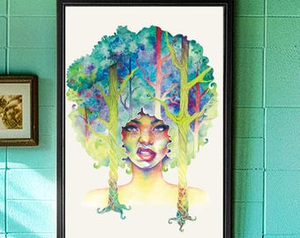 Own Your Roots  Wall Art Home Decor | Bold Feminist | Eco-Friendly | Femme on Fire Original | Gallery Style | 3 Frame Colors