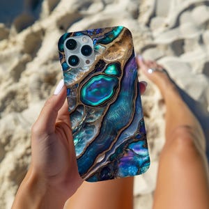 Pearl Design Phone Case Summer Holiday Abalone Shell Print Sea Tropical Gift for Nature Lover Cover for iPhone Samsung Galaxy Google Pixel