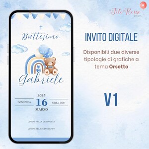 DIGITAL Invitation Baptism - Teddy Bear
