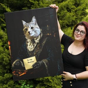 Ritratto personalizzato di un animale domestico reale da foto - Ritratto rinascimentale personalizzato di un animale domestico su tela