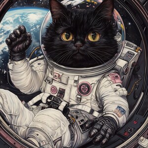 Ritratto di animale domestico personalizzato - Animale domestico astronauta in tuta spaziale - Divertente arte di animali domestici dello spazio - Tela, poster o ritratto digitale