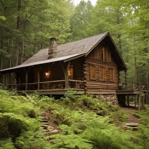 Cabin in the woods - Digital Wall Art