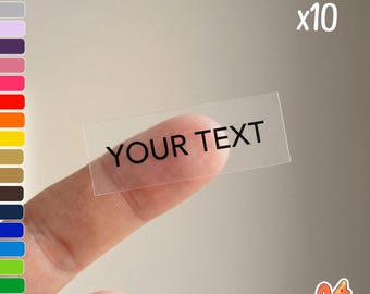 x10 Personalisierte durchsichtige Vinyl-Aufkleber: Benutzerdefinierte Textetiketten, wasserfest