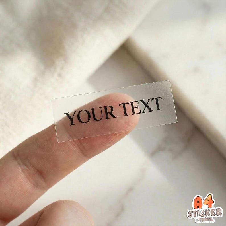 Personalised Clear Vinyl Sticker: Custom Text Label, Water Resistant - Etsy