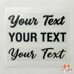 Personalised Name Vinyl Word Cut Text Sticker Fancy Font Permanent Sentence Decal