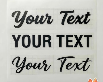 Personalisierte Name Vinyl Wort geschnitten Text Aufkleber Fancy Schrift permanent Satz Aufkleber