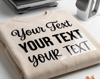 Personalisiertes Eisen auf Vinyltext-Aufkleber Name Heat Transfer Lettering Mehrere Oberflächen