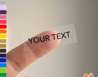 x3 Personalisierte durchsichtige Vinyl-Aufkleber: Benutzerdefinierte Textetiketten, wasserfest