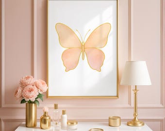 Pastell Schmetterling Druck, weiche Kinderzimmer und Mädchenzimmer Wandkunst
