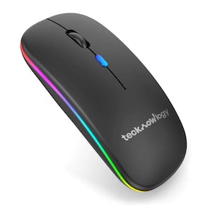 Souris sans fil 2 en 1 avec éclairage LED - Double mode USB et Bluetooth, rechargeable, clic silencieux