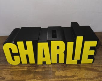 Personalisierte Spardose mit Namen – Spardose mit 3D-gedruckten Buchstaben – Einzigartige Kinder-Spardose mit Namen – Originelles Geschenk
