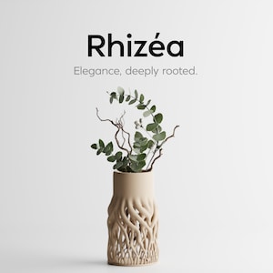 Jarrón de raíz de ríz impreso en 3D — Jarrón orgánico de celosía para flores, regalo único para la decoración del hogar