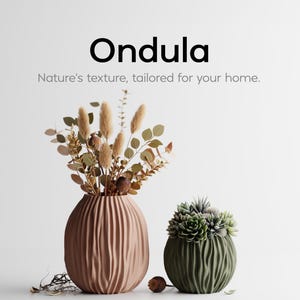 Ondula Ribbed Vase Planter 3D Printed — Wavy Texture Flower Vase Succulent Pot