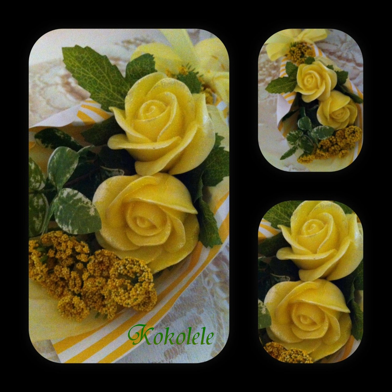 Yellow Roses Soap Bouquet of 2 Roses Etsy
