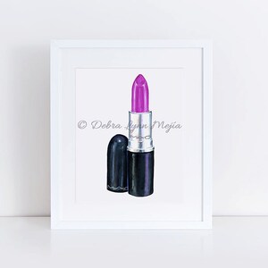 Purple MAC Lipstick Watercolor Print