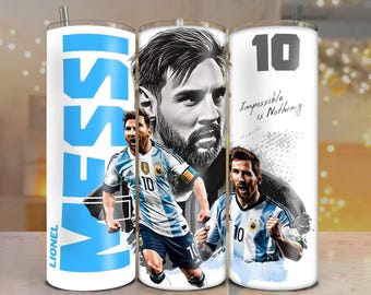 PACK OF 2 Messi Tumbler Wrap 20oz Png Wrap Digital File Download