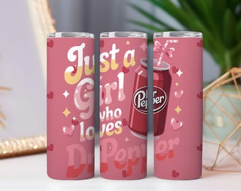 Pink Dr Pepper Tumbler Wrap | Girly Soda Can Design (Digital PNG)