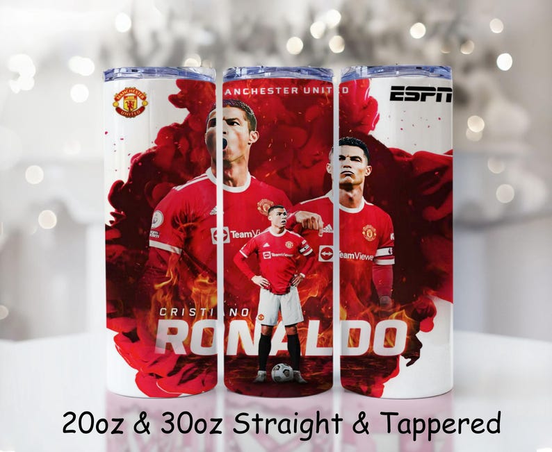 2er Pack Cristiano Ronaldo CR7 20 Unzen Tumbler Wrap Png Wrap digitale Datei Bild 12