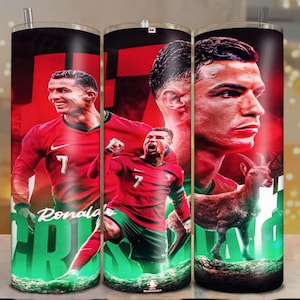 Paquete de 2 vasos de 20 oz de Cristiano Ronaldo con diseño digital PNG