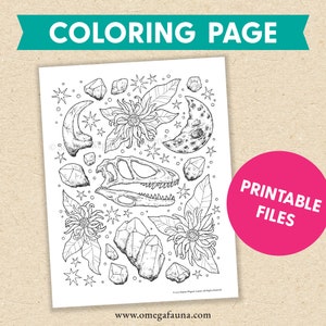 Printable Dinosaur Coloring Page | Deinonychus Dreams | Fun Science Coloring | Natural History Art