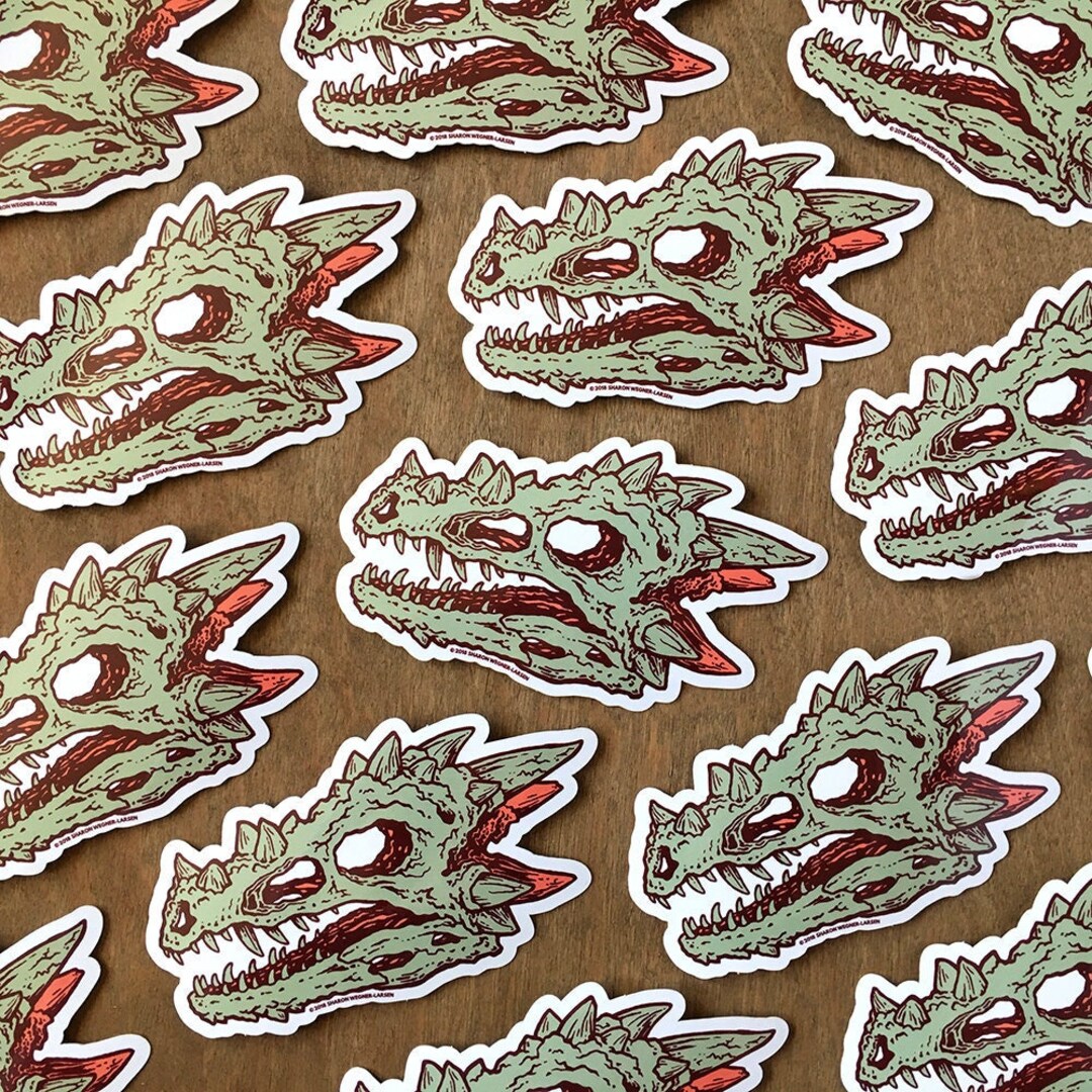 Dragon Sticker Dragon Skull Sticker Waterproof Vinyl - Etsy