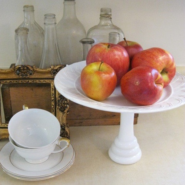 Dessert Pedestal Cake Stand in Milk White