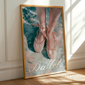 Ballet Shoes Print: Coquette Pastel Bows, Girly Bedroom Decor (Digital Download)