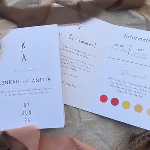 ab 25Stk. Hochzeitseinladungskarte oder Hochzeitseinladungskarten Set, Klappkarte, 300 g/qm Bilderdruckpapier matt, DINA6 (105x148 mm) hoch