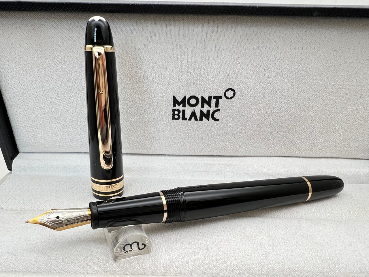 Excellent Montblanc Meisterstuck Classic Chrome Trim Fountain Pen (Black) M Nib