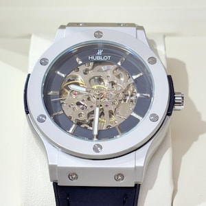 Hublot Classic Fusion Skeleton Automatic Watch Black Dial Silver Case Swiss Mens Watch
