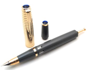 Wing Sung 601A Fountain Pen | Cruiser Grey, Fine Nib, Gold Cap