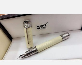 Casual Premium Montblanc Gandhi Edition Fountain Pen - Medium nib Cream White