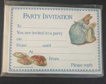 Personalised Peter Rabbit Traditional Party Invitations and Envelopes X ...
