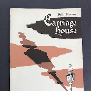 Vintage Menu Billy Martin’s Carriage House Georgetown Washington Landmark Restaurant Memorabilia