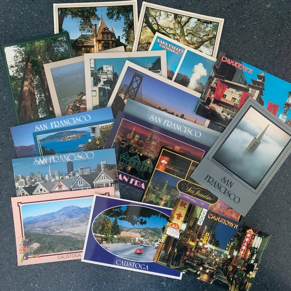 Lot of Vintage California Postcards San Francisco Chinatown Beringer Winery Napa Valley Unused