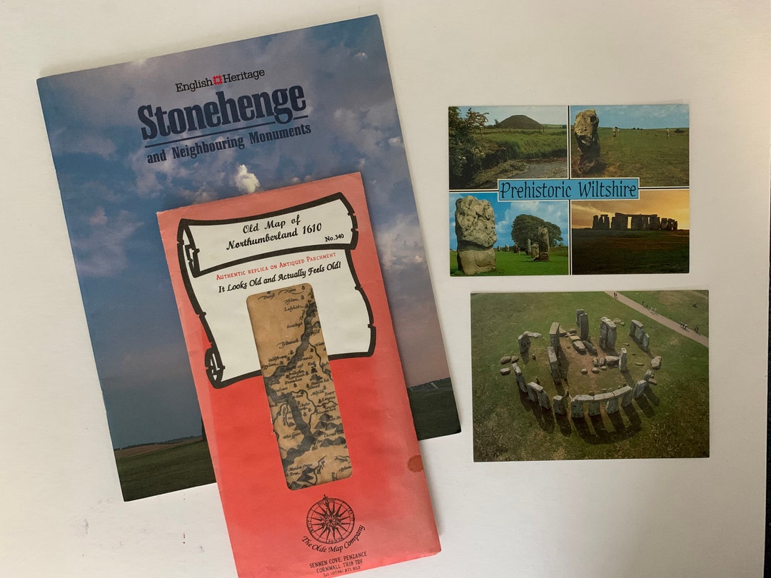 Vintage Stonehenge Guide Book Unused Postcards and Northumberland Map ...