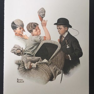 Vintage Norman Rockwell &#39;A Boy with Baby Carriage&#39; Unframed