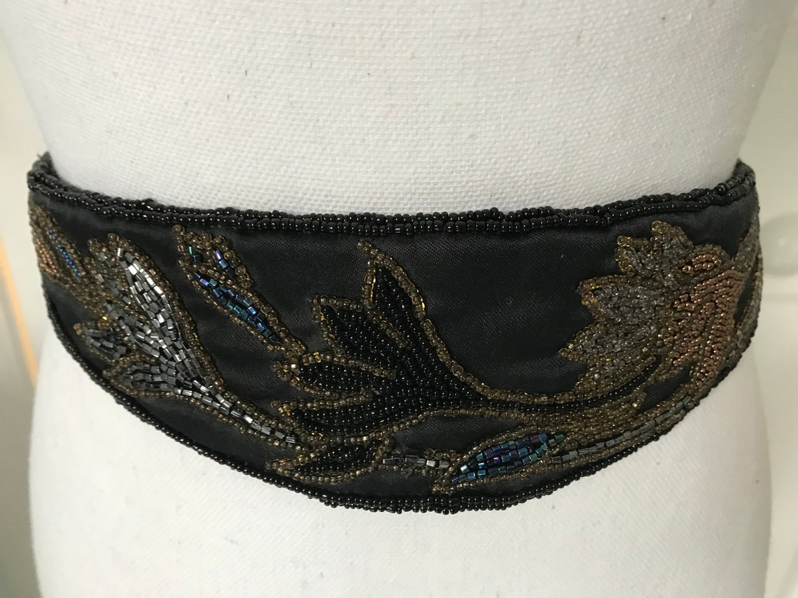 Vintage Christian Dior Ceinture Handbeaded Cummerbund Tie Etsy